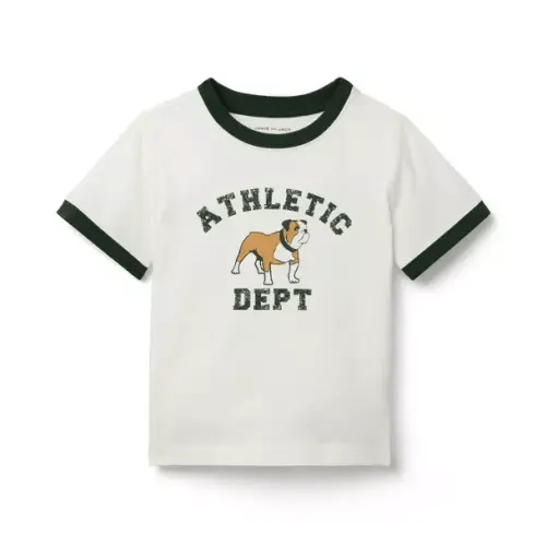 Boy Jet Ivory Bulldog Tee by Janie and Jack