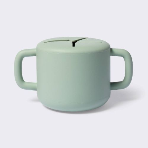 Silicone Snack Cup With Lid - Green - Cloud Island™