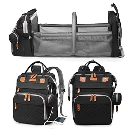 Jeryswet Baby Diaper Bags with Changing Station, Waterproof Large Capacity Diaper Bag Backpack for Moms Dads with USB Charging Port and Stroller Straps, Baby Shower Gifts, Blue