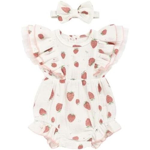 TITKKOP Ruffle Bubble Romper for Baby Girl | One-Piece Shorts Jumpsuit | Summer Outfit & Dress for Infants 0-18M