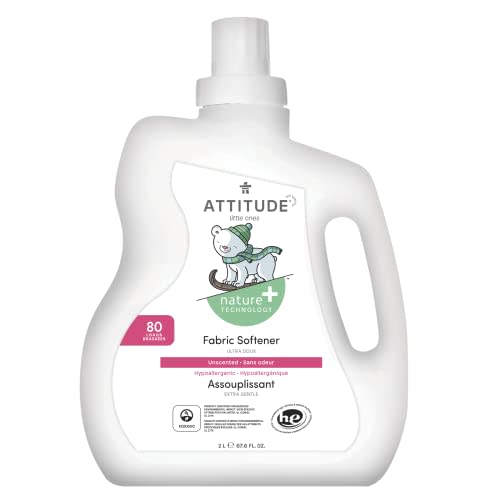 ATTITUDE Baby Laundry Detergent Liquid, EWG Verified, Safe for Baby Clothes, Infant and Newborn, Vegan and Naturally Derived Washing Soap, HE Compatible, Unscented, 80 Loads, 67.6 Fl Oz - 67.6 Fl Oz (Pack of 1)