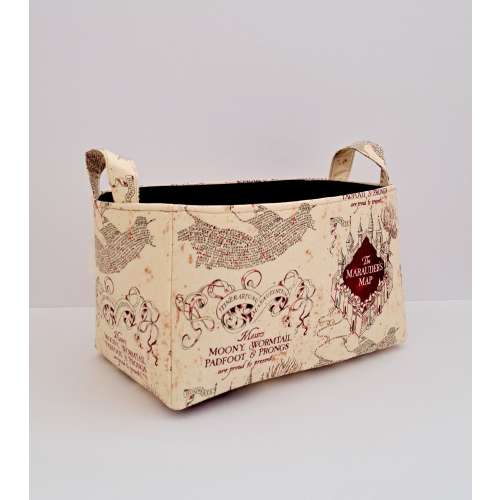 Marauders map storage basket, Fabric organizer bin container, HP book caddy