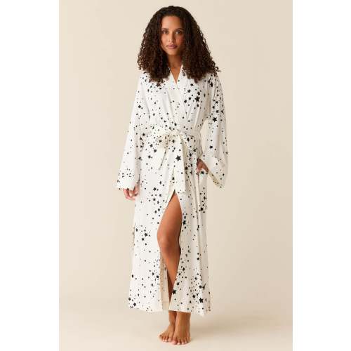 Kaia Kimono Robe | White Stars – MASONgrey