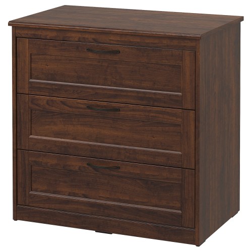 SONGESAND 3-drawer chest - brown 32 1/4x31 7/8 "