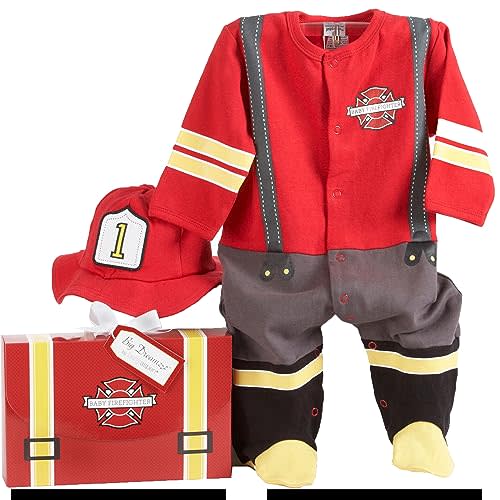 Baby Aspen, Baby Firefighter Themed Gift Box, Baby Firefighter, Newborn Halloween Costume, 0-6 Months