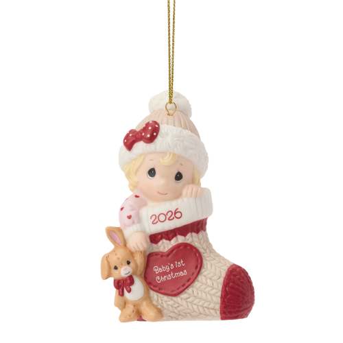 Baby's First Christmas 2026 Dated Baby Girl Ornament