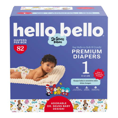 Hello Bello Dr. Seuss Babies Premium Diapers Club Box, Size 1, 82 Count (Select for More Options)