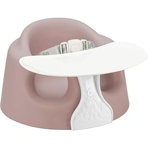 Bumbo Baby Infant Soft Foam Comfortable Support Wide Floor Seat PLUS+ with 3 Point Adjustable Harness for Ages 3 to 12 Months, Sonoran Rose