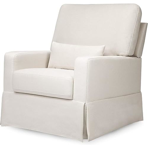 Namesake Crawford Pillowback Comfort Swivel Glider in Performance Cream Eco-Weave, Water Repellent & Stain Resistant, Greenguard Gold & CertiPUR-US Certified