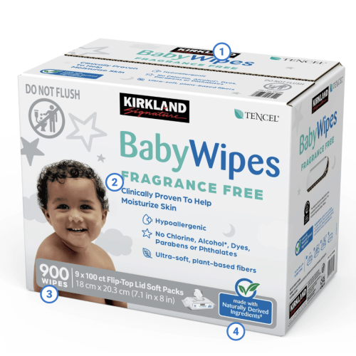 Kirkland Signature Baby Wipes Fragrance Free, 900-count