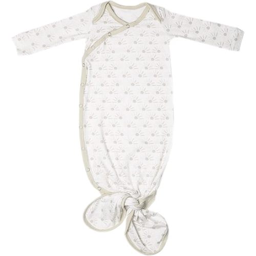 Copper Pearl Baby Gown - Knotted Newborn Sleepers for Baby Boy and Girl, Soft Stretchy Long Sleeve Infant Gowns with Bottom Tie and Hand Mittens, Perfect Hospital Coming Home Outfit (Shine)