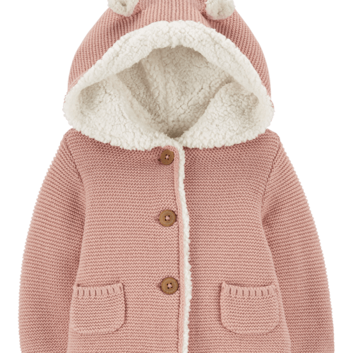 Pink Baby Sherpa-Lined Hooded Jacket | Carter’s Oshkosh Canada