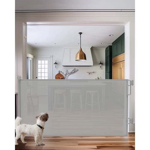 Ophanie Retractable Baby Safety Gate,Mesh Pet Gate 33" Tall, Extends to 55" Wide, Indoor & Outdoor Child Gates for stair,Gray