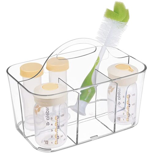 mDesign Plastic Nursery Storage Caddy, Small - Clear
