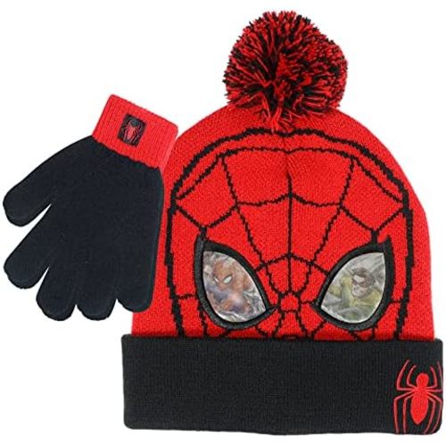 Marvel Spider-Man Boys Winter Hat and Mitten Set, Beanie Hat and Gloves