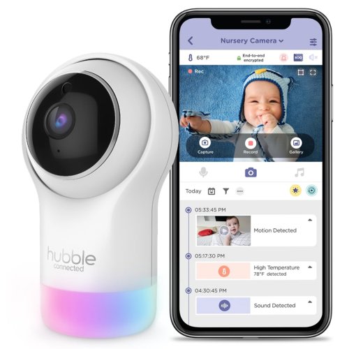Hubble Nursery Pal Glow, Connected Smart HD Baby Monitor with Night Light for Sleeping Toddlers
