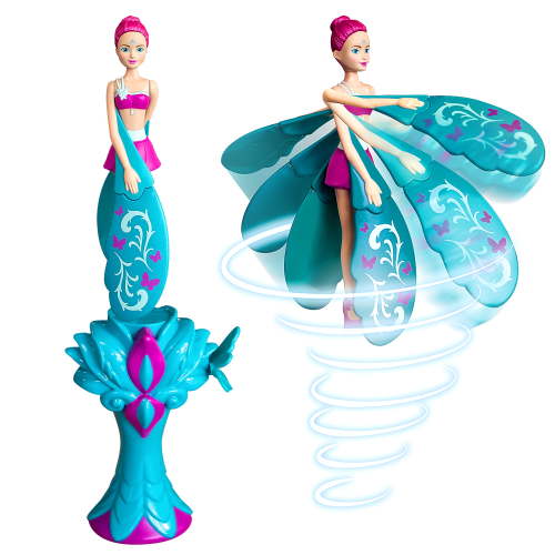 Sky Dancers Turquoise Twinkle – The Original Flying Doll Toy – Pull String Powered, Use Indoors or Outdoors, No Batteries Required, Gift for Kids 6+
