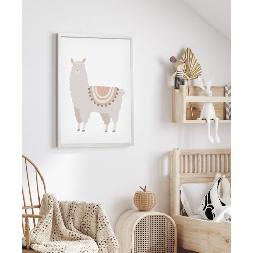Llama Wall Art - 18x24 - Natural Pine
