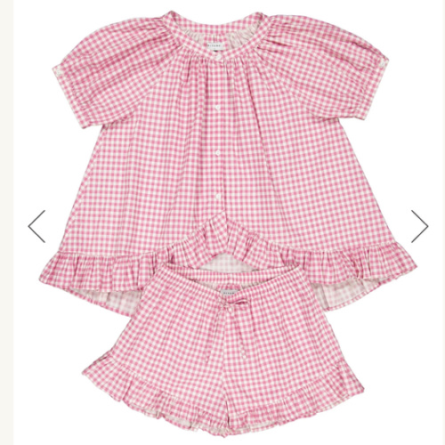 Sophie Sleep Set - Cotton - Gingham Berry – Piyama USD