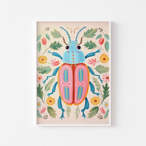 Beetle Print for Childrens Bedroom or Play Room