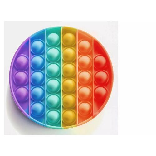 Link Rainbow Bubble Popper Sensory Fidget Toy Silicone Stress Reliever Toy Autism Special Needs - Rainbow Circle