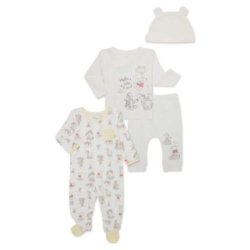 Disney Baby Wishes + Dreams Baby Winnie The Pooh Sleep 'n Play and Welcome Home Gift Set, 4-Piece, Newborn-6/9 Months