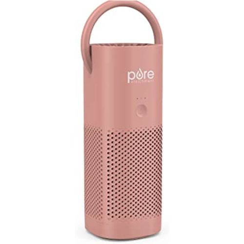 Pure Enrichment® PureZone™ Mini Portable Air Purifier - Cordless True HEPA Filter Cleans Air & Eliminates 99.97% of Dust, Odors, & Allergens Close to You - Cars, School, & Office (Blush)