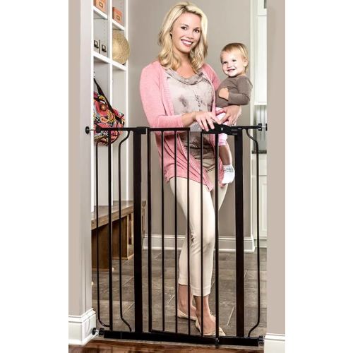 Regalo Easy Step Extra Tall Walk Thru Baby Gate, Bonus Kit, Includes 4-Inch Extension Kit, Pressure Mount Kit and Wall Cups and Mounting Kit, Black, 4 Count (Pack of 1)