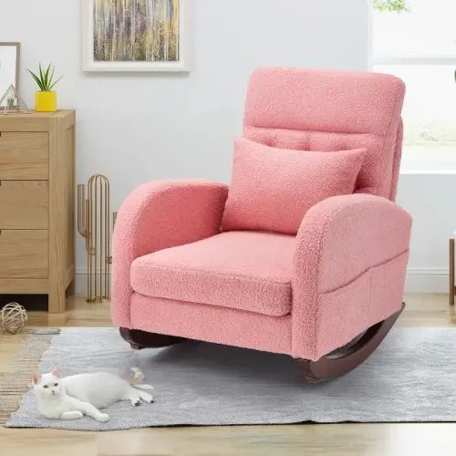 EROMMY Nursery Rocking Chair Teddy,Upholstered Glider Rocker - TikTok Shop