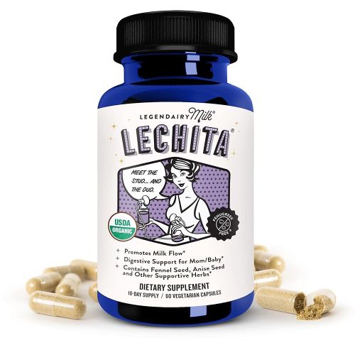 Legendairy Milk Lechita, Supports Milk Flow, Organic Fenugreek Free Breastfeeding Supplement, Organic Fennel & Anise, Made in USA, 60 Vegan Capsules
