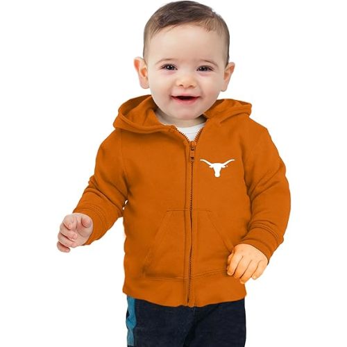 Little King NCAA Boys/Girls Infant Full Zip Cotton Fleece Hoodie Sweatshirt with Embroidered Team Logo (6M 12M 18M)