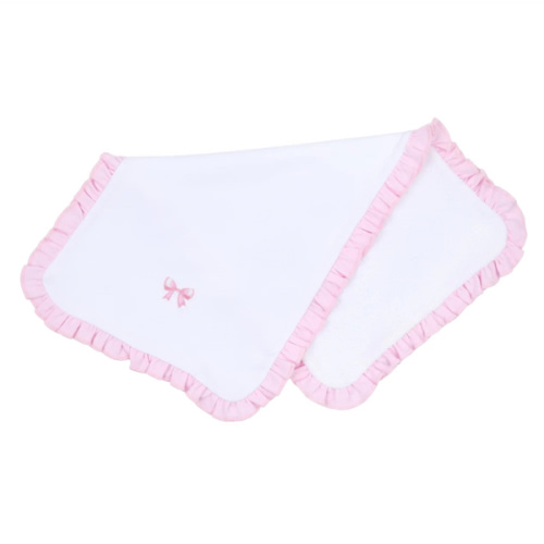 Baby Bows Embroidered Ruffle Burp Cloth