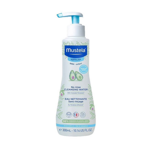 Mustela No-Rinse Micellar Cleansing Water for Babies - Made with Natural Avocado Perseose & Aloe Vera - Safely Cleans Baby's Face, Hands & Diaper Area - 1 or 2-Pack - Various Sizes