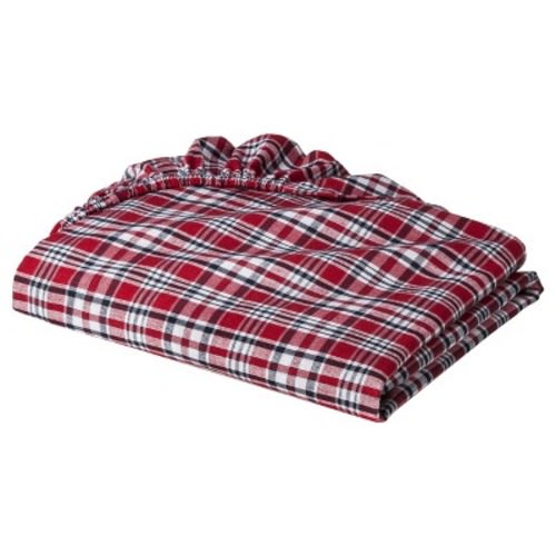 Bacati Boys Red Plaid Crib Sheet