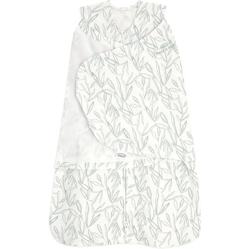 HALO 100% Cotton Sleepsack Swaddle, 3-Way Adjustable Wearable Blanket, TOG 1.5, Leaves, Newborn, 0-3 Months