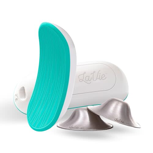 LaVie The 3-in-1 Warming Lactation Massager Bundle Silver Nursing Cups, Soothing Protection for Nursing Nipples, Calming Relief for Breastfeeding Moms, Silver Nipple Covers All Natural