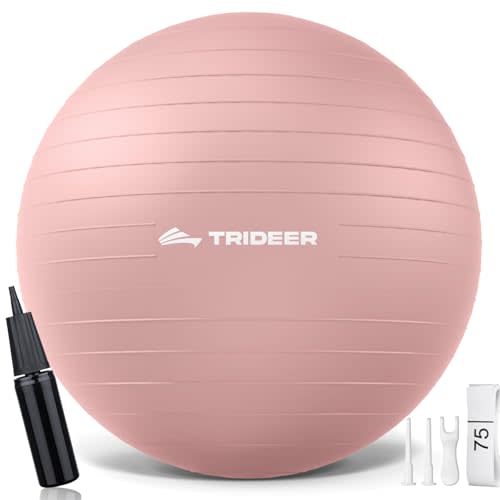 Trideer Yoga Ball – Anti-Burst Exercise Ball for Pregnancy, Office, Birthing, Stretching & Core Workout – Home Gym & Therapy