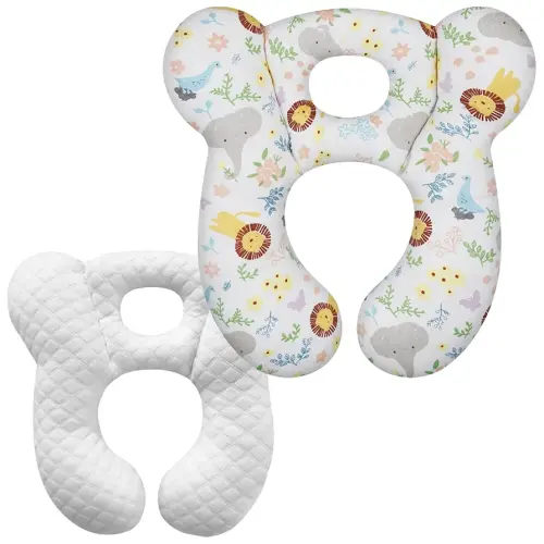 Baby Travel Pillow, Upgrade U-Shape Infant Pillow for Car Seat Pushchair and Stroller, Soft Comfortable Sleep Cushion for Kids Newborn and Toddler -Lion White