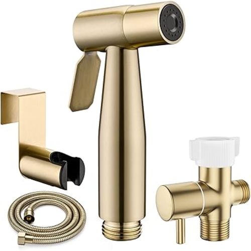 Gold Handheld Bidet Sprayer for Toilet, BRITULIF Jet Sprayer for Toilet Muslim Shower, Adjustable Bidets Attachment forToilet Feminine Wash