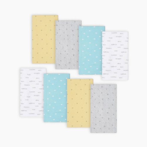 Gerber Flannel Burp Cloth (8 Pack) - Neutral Hugs