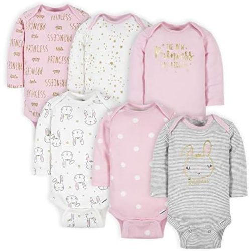 Gerber Baby Girls' 6-Pack Long-Sleeve Onesies Bodysuits