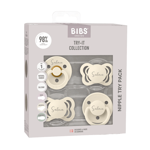 BIBS Try-It Collection - Try 4 Different Pacifiers - Sage