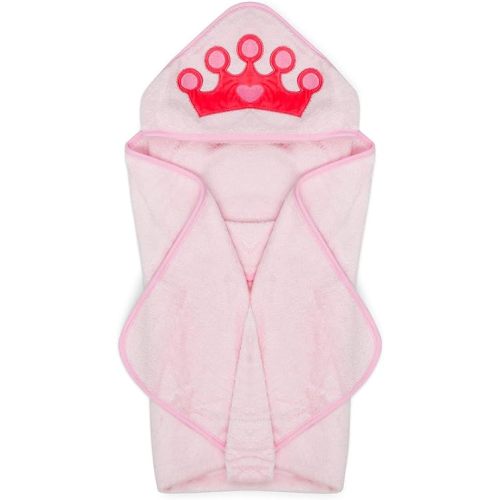 Natemia Baby Hooded Towel - Premium Ultra Soft Baby Bath Towel with Animal Design - Rayon from Bamboo Hooded Baby Towels for Newborn to Toddler - Made in Turkey - Perfect Baby Gifts - Pink Princess