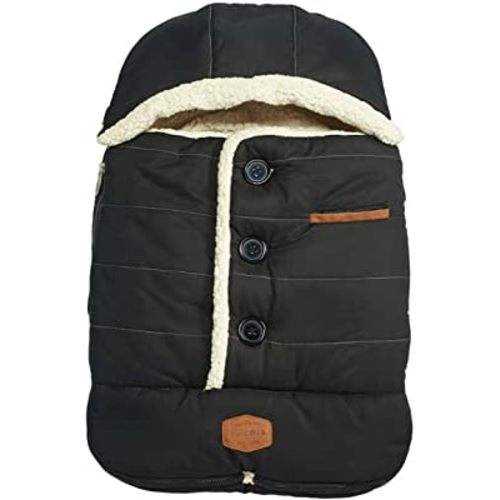 JJ Cole Bundle Me Winter Baby Car Seat Cover and Bunting Bag - Urban - Weather Resistant Baby Carrier Cover - Stroller Accessories and Winter Baby Essentials - Black