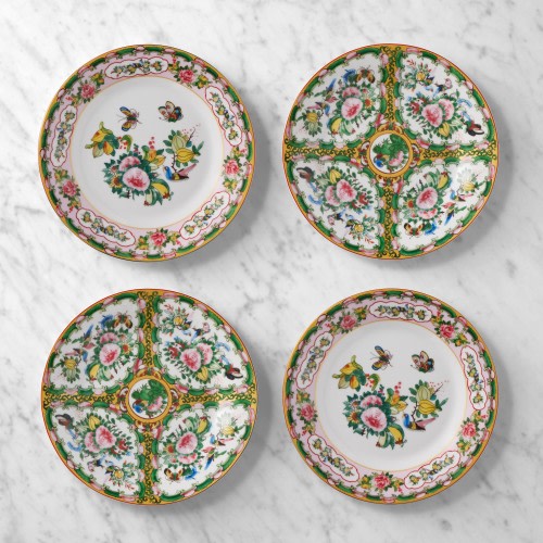 Famille Rose Mixed Salad Plates
