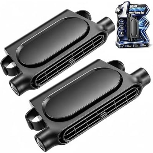 2PCS New Upgraded Car Seat Fan that Blow Cold Air for Backseat Rear Facing Headrest Cooling Fan for Car Portable Carseat Usb Car Vent Extender for Baby Small Mini Rechargeable Cooler Head Rest (Black)