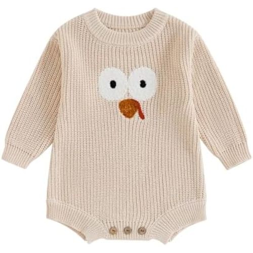 FYBITBO Baby Girl Boy Sweater Knit Oversized Pullover Sweatshirt Romper Onesie Warm Fall Winter Clothes Outfit Newborn