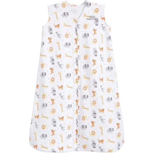HALO SleepSack, 100% Cotton Wearable Blanket, Swaddle Transition Sleeping Bag, TOG 0.5, Jungle Cotton, Small