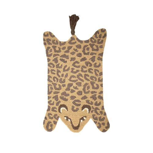 Crane Baby Safari Nursery and Toddler Room Décor, Wool Floor Rug for Boys and Girls, Leopard Shape, 23" x 36"