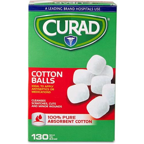 Curad Sterile Cotton Balls, 1", 130/Box